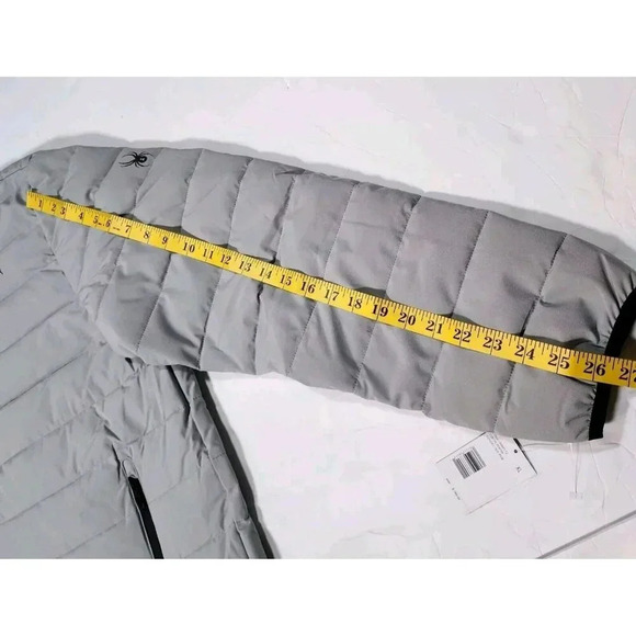 Spyder jacket Men's Size XL Gray Long Sleeve  Hoodie Full Zip winter Coat - Picture 10 of 16